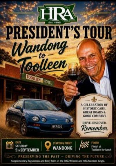 HRA President's Tour announced for 5 September...